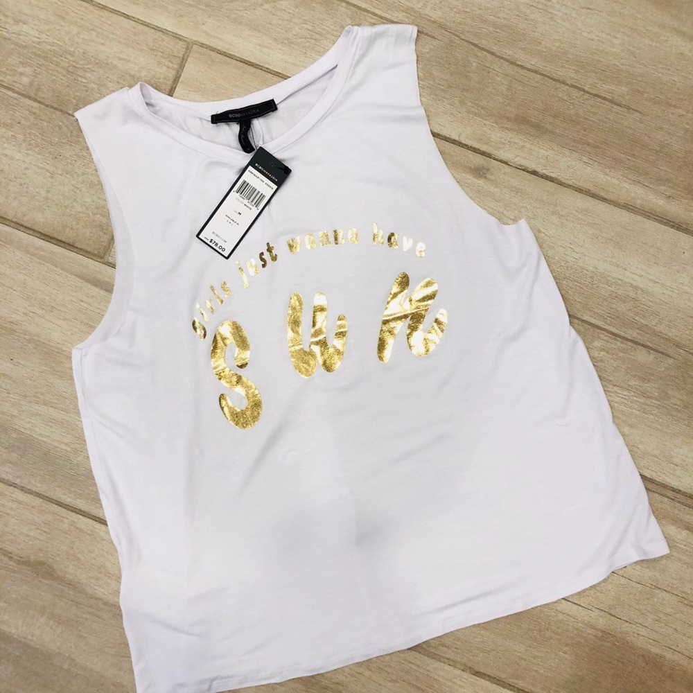 BCBG MAX AZRIA GIRLS JUST WANNA HAVE FUN TANK SZ M